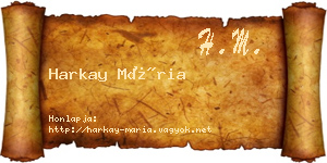 Harkay Mária névjegykártya